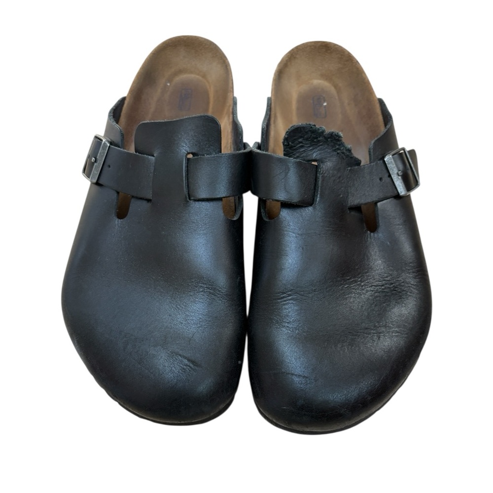 Birkenstock Black Boston Wire Buckle Leather Clogs Size 12-12.5 US/ 45 EU